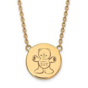 14K Plated Silver Sigma Delta Tau Large Enamel Necklace